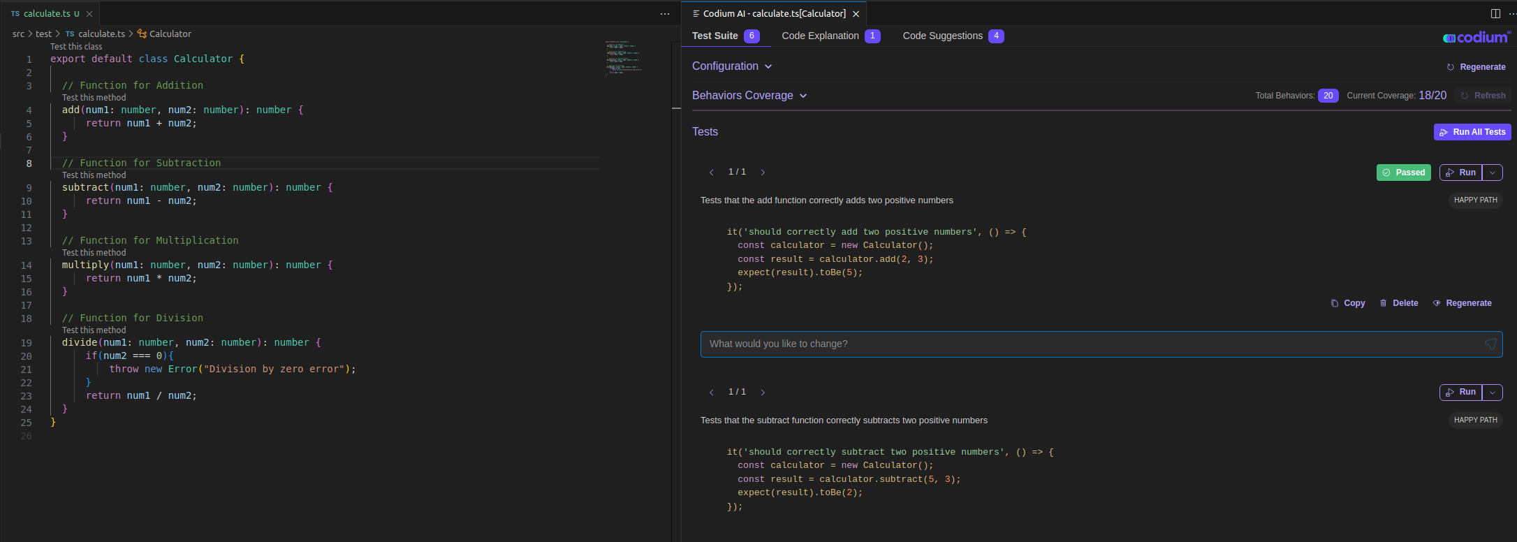 CodiumAI test cases